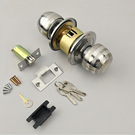 Polished Stainless Steel Round Door Handles - 70mm Centre to Centre, Suitable for Interior/Exterior Door Handles (1/3)