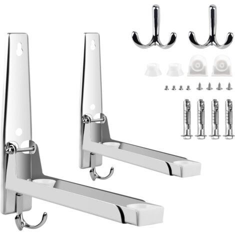 Microwave Wall Mount Bracket, 304 Stainless Steel, with Hook, Foldable and Telescopic, Maximum Load 40 kg, Silver