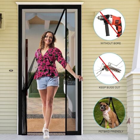 Fly Screen Dog Door Net Magnetic Fly Screen Door, 100x220cm