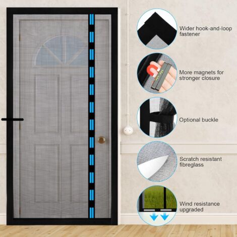 French Insect Door Net Fly Screen Curtain Mesh, 180x255cm Close Automatically Super Quiet, For Balcony Cellar Patio Kitchen Living Room Garage Bedroom - View #11