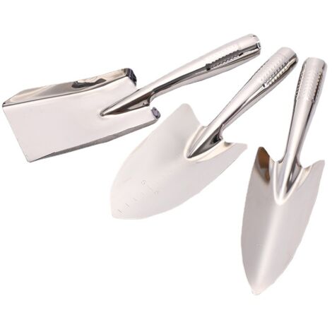 Gardening Tool Set, 3 Pieces Stainless Steel Garden Tools with Hand Shovel, Pointed Shovel, Hand Fork and Spade, Durable Gardening Tools for Men and Women (1/5)
