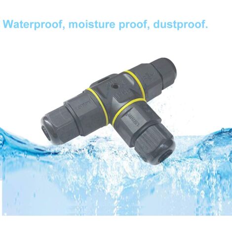 CSPARKV 2Pcs Premium T-Shape Junction Boxes 4～9mm (Black, PA66), 3 Pin ...
