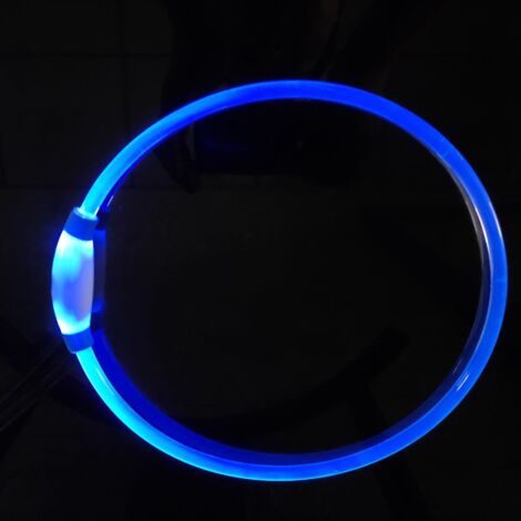 Rechargeable Dog Light Up Collar (Blue), LED Dog Collar with Flashing Lights, Safety Collar for All Dogs for Small Medium Large Dogs Running at Night