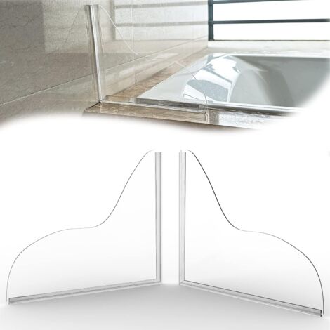 Set of 2 Transparent Bathtub Splash Guard, Bathtub Splash Guard to Keep Water in Shower, Anti-Splash Devices