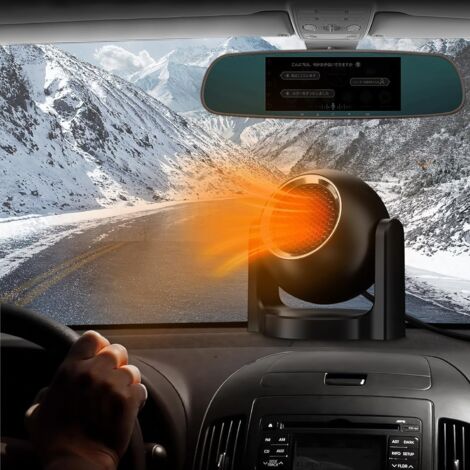 CSPARKV 2 in 1 Portable Windshield Defogger and Defroster Fan Heater 120W with 360 Degree Rotating Base