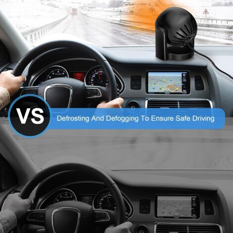 CSPARKV 2 in 1 Portable Windshield Defogger and Defroster Fan Heater 120W with 360 Degree Rotating Base