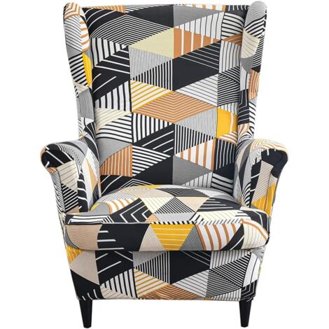 Stretch Wingback Chair Cover 2 Piece Wingback Chair Slipcover Protector Printed Wingback Chair Cover
