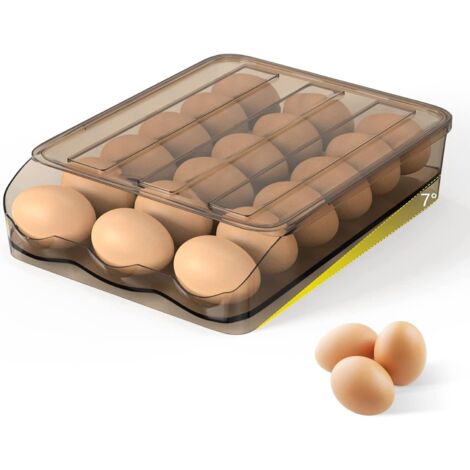 Egg Box Fridge Storage with Lid 18 Eggs with Tilt Angle Automatic Filling (1/5)