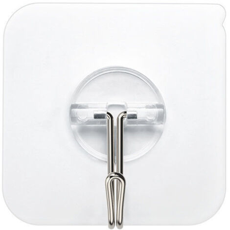 Pieces Transparent Self Adhesive Hooks 5 kg (max), for Bathroom, Kitchen, Ceiling, Hanging, Wall, Door, Bathrobes, Towel Holder (1/5)