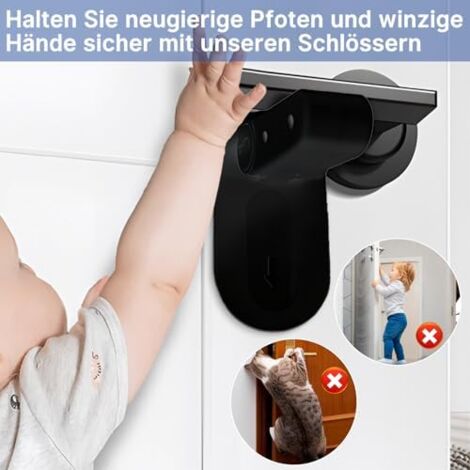 CSPARKV 4 Pack Child Safety Door Locks, Baby Proofing Locks, Secure Grip, Safe for Kids and Pets, for Home Security, Black