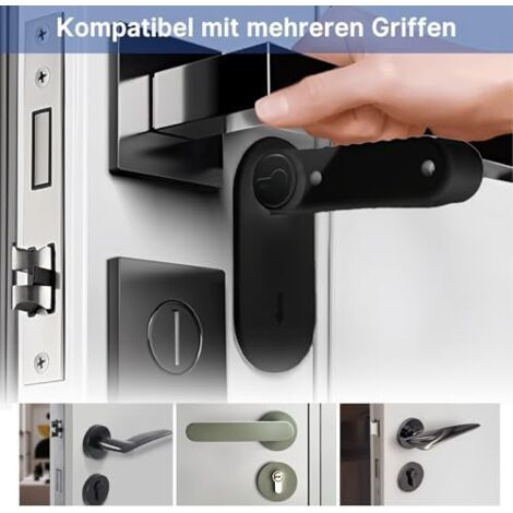 CSPARKV 4 Pack Child Safety Door Locks, Baby Proofing Locks, Secure Grip, Safe for Kids and Pets, for Home Security, Black