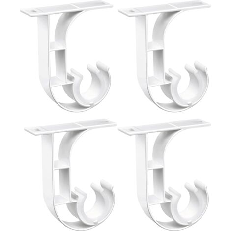 CSPARKV Ceiling Curtain Rod Bracket, Heavy Duty White Curtain Rod Brackets, Aluminum Alloy Curtain Rod Holder with Plastic Buckle, Ceiling Brackets