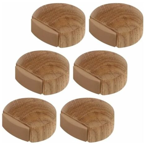 6 Pieces Door Stops - Adhesive Door Stopper in Wood for Floor and Parquet - Adhesive Door Stop - Door Stopper (1/4)