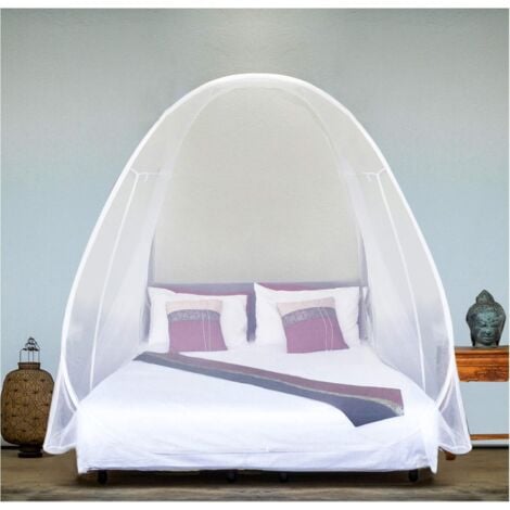 CSPARKV Luxury Mosquito Net, Large Size: for Double to King Size Bed, Fine Holes, Canopy, Mosquito Net, Foldable Design with Bottom, 2 Entrances, Easy to Install, Storage Bag