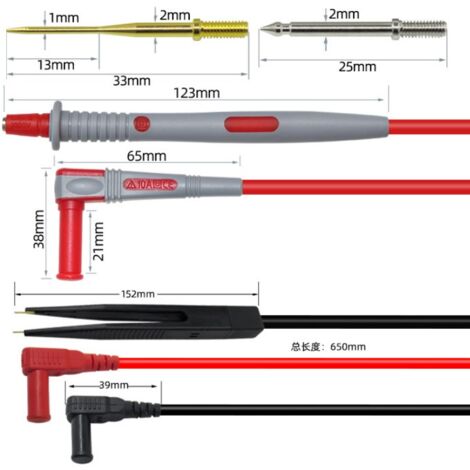 Multiple Test Leads Kit, Electrical Multimeter Test Lead with Alligator ...