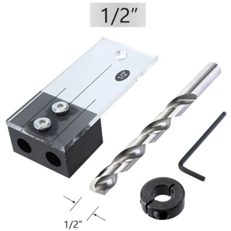 1/2" Hole Drilling Locator Hole Drill Guide Woodworking Tool Straight Hole Jig Locator (1/5)