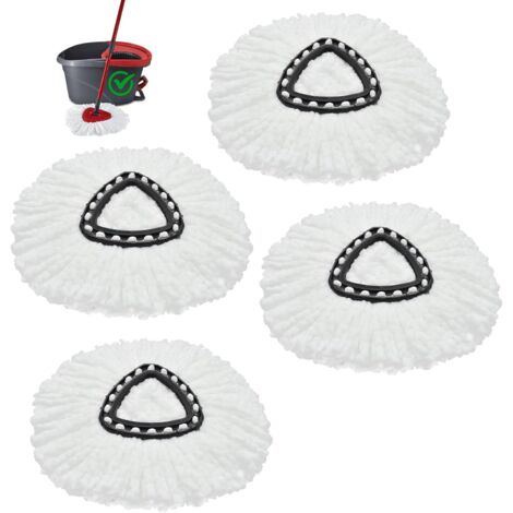 CSPARKV Reusable Mop Pads for Vileda Turbo EasyWring&Clean Spin System Microfiber Replacement Mop Pads, Mop Heads Washable Replacement Mop Cloths (1/4)