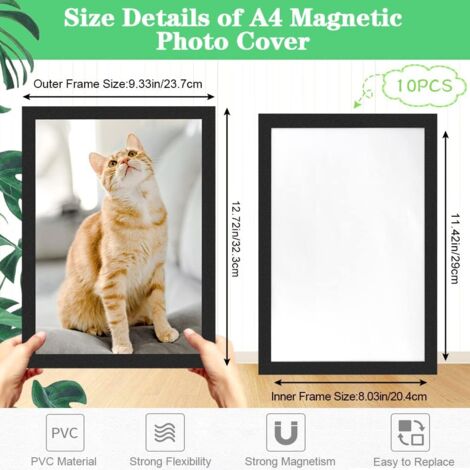 Sticky Display Frame 10 Pcs Magnetic Frame Self Adhesive A4 Clip Frame Information Display ...