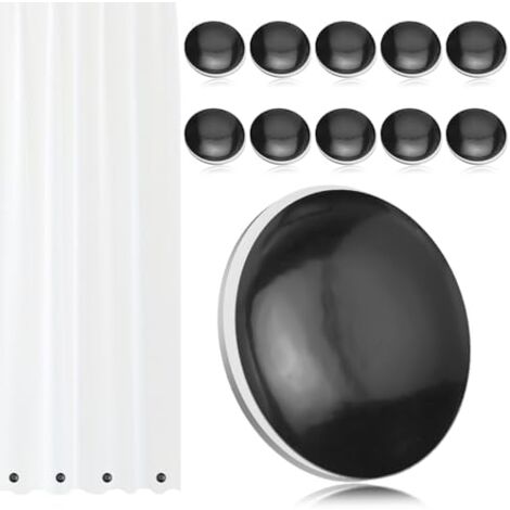 Shower Curtain Weights - Silicone Wrapped Magnets, 3 Pairs, Never Rust, White 7 thumbnail image