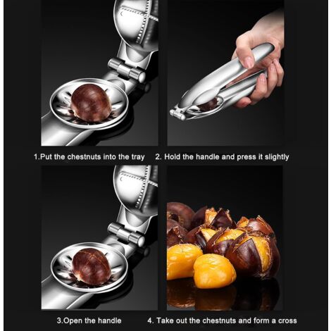 CSPARKV Chestnut Pliers, Chestnut Cutter, Stainless Steel, Chestnut Opener, Chestnut Cracker, Multifunctional Chestnut Clip, for Nuts Such As Chestnuts and Walnuts, Hand Tools