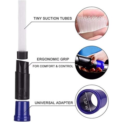 CSPARKV 2Pcs Universal Vacuum Cleaner Dust Brush Tube,Multifunctional Vacuum Cleaner Straw Tubes,Dust Brush,Portable Descaling Brush,Pipe Extension Head