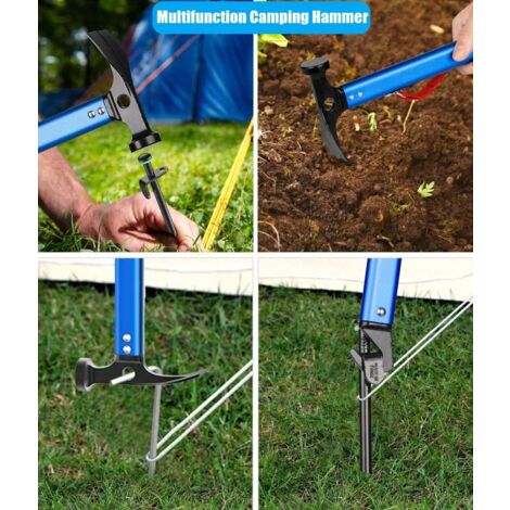 Camping Hammer Mallet With Strap - 30cm Tent Peg Puller & Stake Remover For Outdoor Use