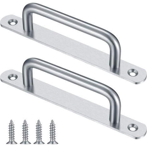 CSPARKV 2Pcs Sliding Barn Door Handle, Sliding Door Handle Pull with Stainless Steel Plate for Barn Doors Cabinet Closet - 160MM