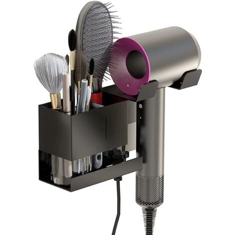 CSPARKV Metal Hair Dryer Holder Wall Mounted Hair Dryer Bracket for Dyson Supersonic Hair Dryer Universal Black