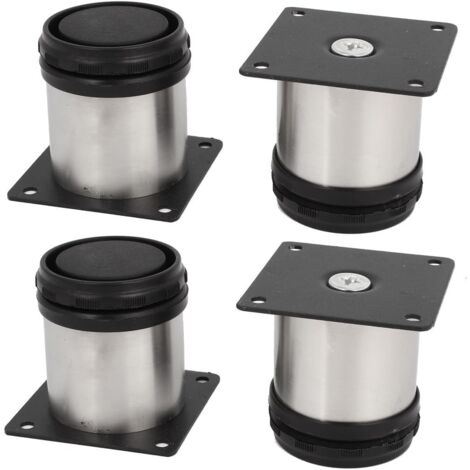 CSPARKV Set of 4 Stainless Steel Kitchen Furniture Legs - Adjustable - Round - 50 x 50 mm - With Screws (1/5)
