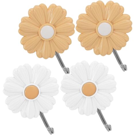 CSPARKV 4Pcs Daisy Sticky Hook Bathroom Towel Hooks Kids Coat Hooks ...