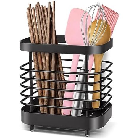 CSPARKV 10x7.5x10.5cm Kitchen Utensil Holder Steel, Stainless Steel Kitchen Cutlery Drainer, Dish Drainer for Chopsticks/Spoon/Fork, Organize Drawers and Worktops (1/5)