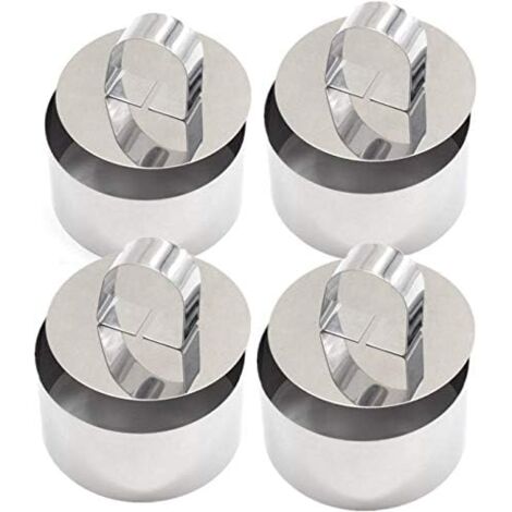 CSPARKV 8x8x3.8cm 4 Presentation Circles, Round Cookie Cutters with ...