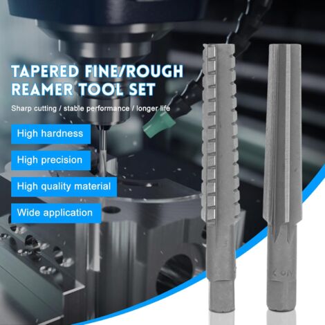2-Piece MT2 Taper Reamer Set - High Speed Steel Fine & Rough Reamers