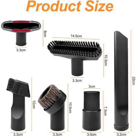 CSPARKV 6 Pcs Vacuum Cleaner Brush Set, Vacuum Cleaner Nozzle, Vacuum Cleaner Accessories, Vacuum Cleaner Brushes Tool, Vacuum Cleaner Nozzle Kit, Crevice Tool, for Cleaning Bed Sheets/Sofa/Cars