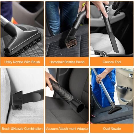 CSPARKV 6 Pcs Vacuum Cleaner Brush Set, Vacuum Cleaner Nozzle, Vacuum Cleaner Accessories, Vacuum Cleaner Brushes Tool, Vacuum Cleaner Nozzle Kit, Crevice Tool, for Cleaning Bed Sheets/Sofa/Cars