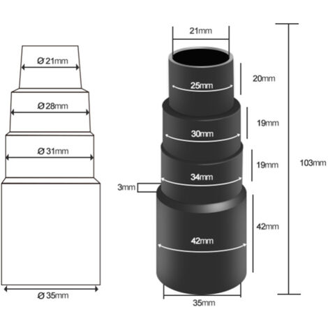 CSPARKV 6Pcs Vacuum Hose Adapters, Vacuum Hose End Connector Adapters for Universal Shop Vacuums