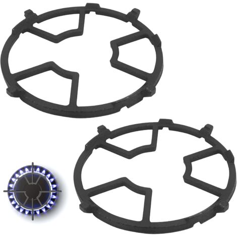 Gas Stove Wok Ring - Universal Pan Support, 4 Slots, Black Stainless Steel (10.16x2.17 In)