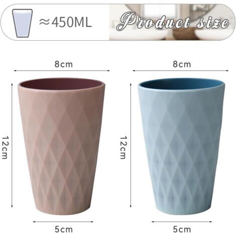 CSPARKV 2pcs Kids Toothbrush Cup with Smooth Cup Mouth for Travel Camping Tidy Bathroom Accessories (Pink + Light Blue)