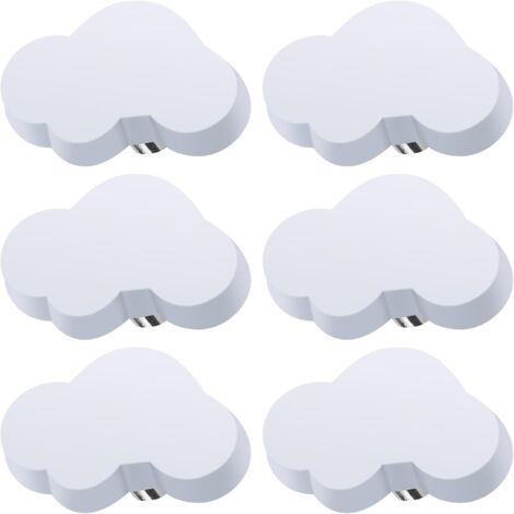 CSPARKV 6 Pack Cloud Shape Drawer Knobs, Kids Furniture Knobs, Rubber Knobs for Girls Boys, for Cabinet Handle, Drawers, Nursery (White) (1/5)