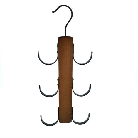 CSPARKV 1PCS Wooden Handbag Hanger, Hanging Bag Belt Holder, Tie Hangers, for Belt, Tank Top, Necktie, Scarf, Wood, Walnut Color (1/5)