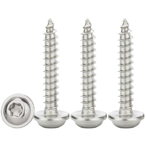CSPARKV 50Pcs Self Drilling Sheet Metal Screws M3x20mm,Torx Self Drilling Screw with Washer A2 V2A Stainless Steel Flat Dome Head Wood Screws High Hardness,Fully Threaded (1/5)