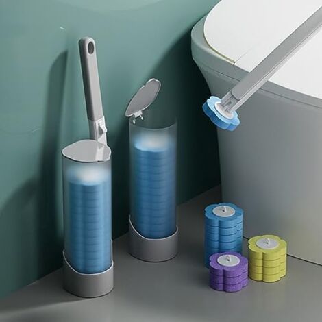 CSPARKV 18Pcs Disposable Toilet Brush Refills Toilet Brush Head Refills 3 Layers Sponge Toilet Refills Brush Head