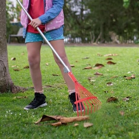 CSPARKV Professional Garden Rake with Ergonomic Carbon Steel Handle for Efficient Soil Work, Effective Soil Preparation, Hand Rake