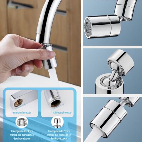 Internal Threaded Faucet CSPARKV 2 pcs Faucet Aerator 360° Swivel Kitchen Faucet Nozzle, Water ...
