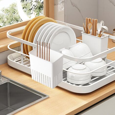 CSPARKV Utensil Drainer, Utensil Holder - Kitchen Utensil Drying Basket, Drying Rack, Silverware Holder and Cutlery Drainer for Spoons and Chopsticks