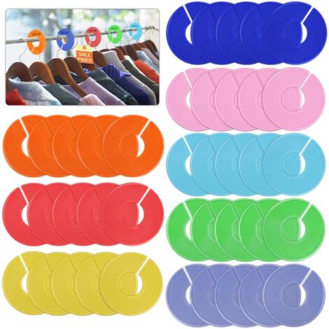 CSPARKV （9×9×9cm）40 Pieces Closet Dividers, 8 Colors Hanger Dividers, Paint Hanger Divider for Clothes, Closet Dividers (1/3)