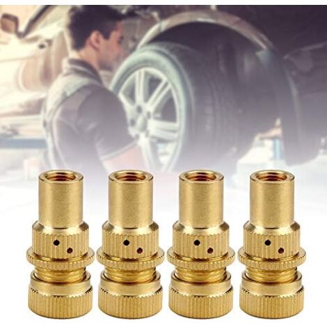 CSPARKV （4.1×1.9×0.7cm）4Pcs Alloy Car Tire Valve, Tire Pressure Relief Valve Deflators Bleeder Valve Universal Tire Valve Stem Set