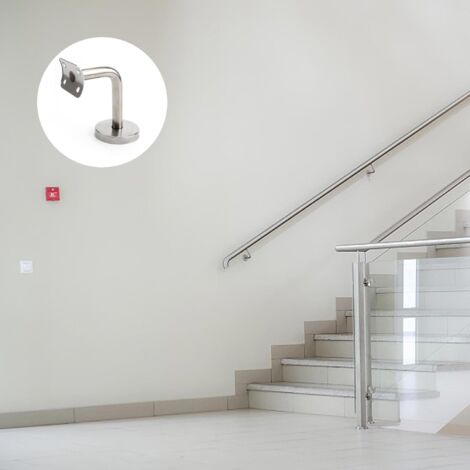 CSPARKV 6.56.55.5cm Handrail Bracket, Stainless Steel Stair Railing, 4 Pieces Stair Handrail, Railing Brackets Guardrail Accessories, for Stair Wall Railings