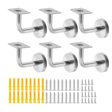 CSPARKV 6Pcs Stainless Steel Handrail Brackets Wall Mounted Corridor ...