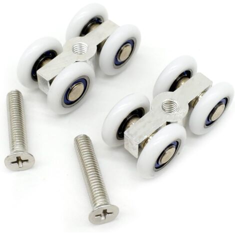 CSPARKV 2PCS Glass Shower Sliding Door Rollers Wheels Pulleys with Screws (2PCS) (1/4)
